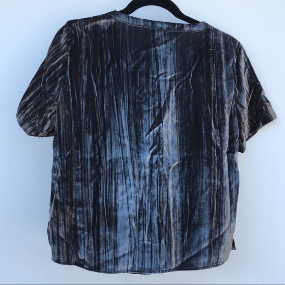 Splendid Dark Gray Soft Shimmery Top Short Sleeve - Picture 5 of 8